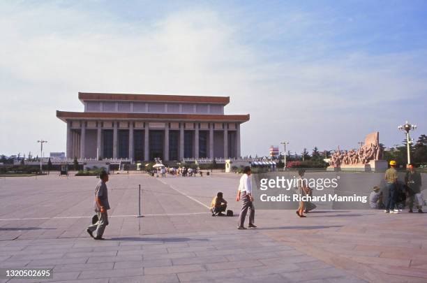 The Mao Zedong Mausoleum in Tiananmen Square in Beijing where Mao Zedong is embalmed for visitors to see. Mao Zedong was the Chairman of the Chinese...