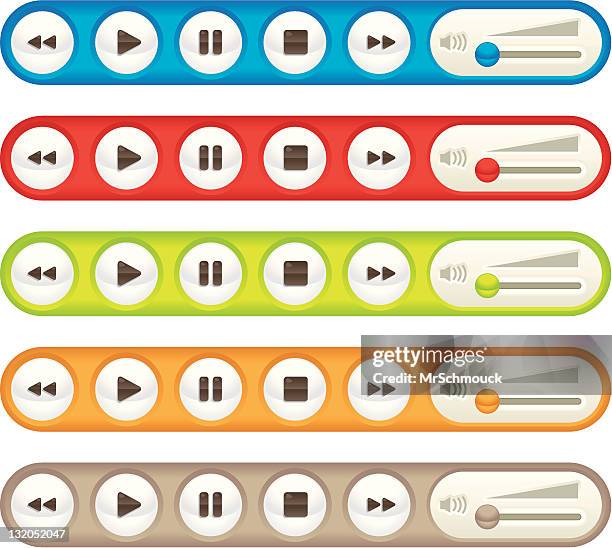 neon media player - restart button stock illustrations