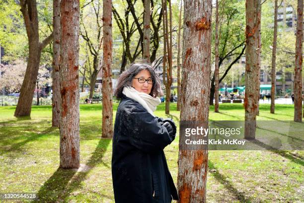 Designer Maya Lin is photographed for Los Angeles Times on April 22, 2021 in New York City. PUBLISHED IMAGE. CREDIT MUST READ: Kirk McKoy/Los Angeles...