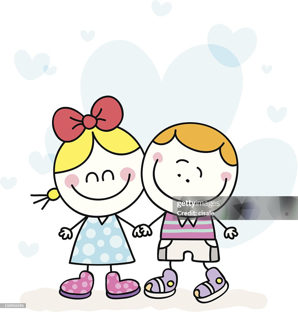 Blanco Chica Niños Niño Amante Pareja Sosteniendo Las Manos Ilustración Dibujo Animado Ilustración de stock - Getty Images Blanco Chica Niños Niño Amante Pareja Sosteniendo Las Manos Ilustración Dibujo Animado Ilustración de stock - Getty Images