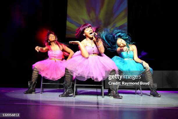 Singing group The OMG Girlz, performs during the "Scream Tour: The Next Generation" at the Arie Crown Theater in Chicago, Illinois on OCTOBER 28,...