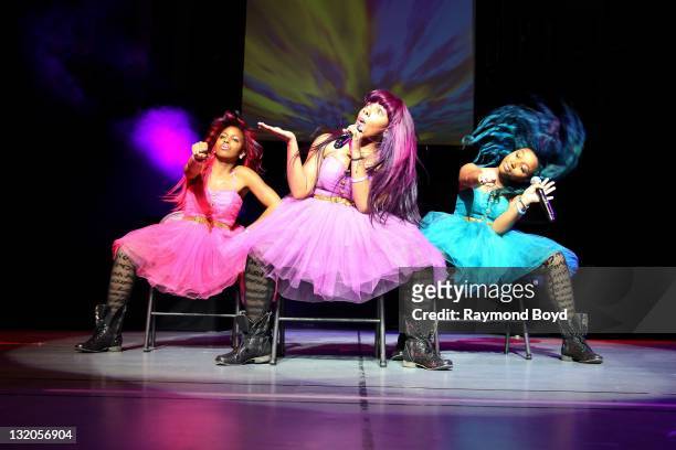 Singing group The OMG Girlz, performs during the "Scream Tour: The Next Generation" at the Arie Crown Theater in Chicago, Illinois on OCTOBER 28,...