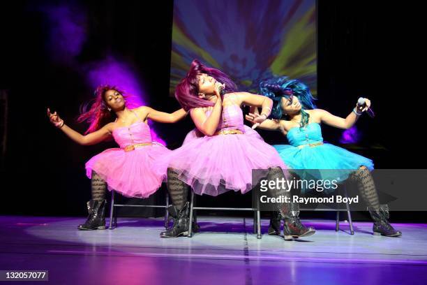 Singing group The OMG Girlz, performs during the "Scream Tour: The Next Generation" at the Arie Crown Theater in Chicago, Illinois on OCTOBER 28,...