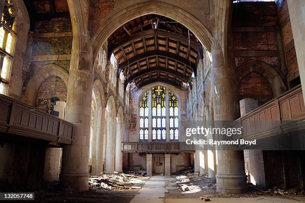 Inside the abandoned Gary Methodist Church in Gary, Indiana on OCTOBER 08, 2011.