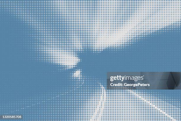dot halftone pattern of highway at night - dark storm clouds stock illustrations