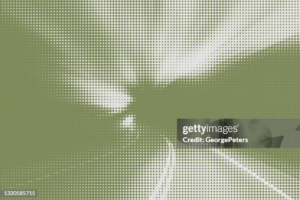 dot halftone pattern of highway at night - dark storm clouds stock illustrations