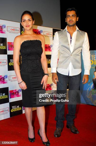 Esha Deol and Arjan Bajwa attend the first look of the movie 'Tell Me O Kkhuda' at Cinemax on August 11, 2011 in Mumbai,India