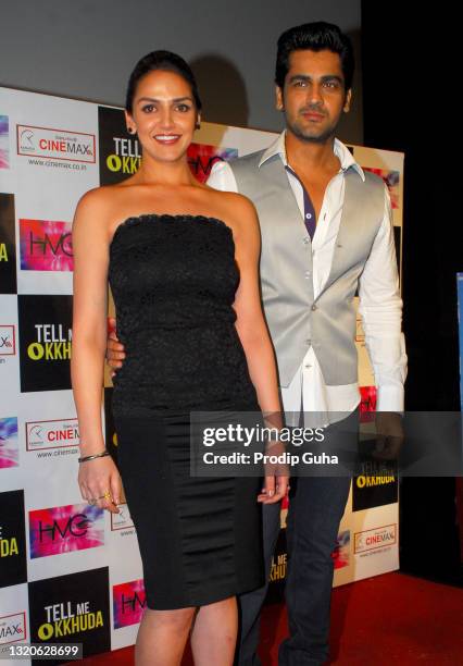 Esha Deol and Arjan Bajwa attend the first look of the movie 'Tell Me O Kkhuda' at Cinemax on August 11, 2011 in Mumbai,India