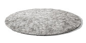 Gray round fluffy carpet. 3d illustration