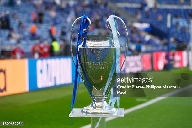 General view of the Champions League trophy prior to the UEFA Champions League Final between Manchester City and Chelsea FC at Estadio do Dragao on...