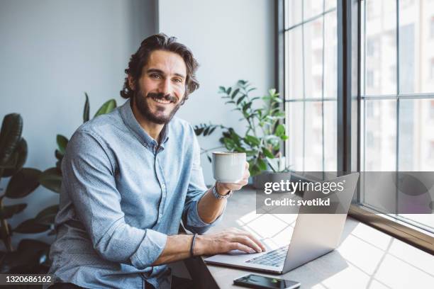 businessman working from home office - broker stock pictures, royalty-free photos & images