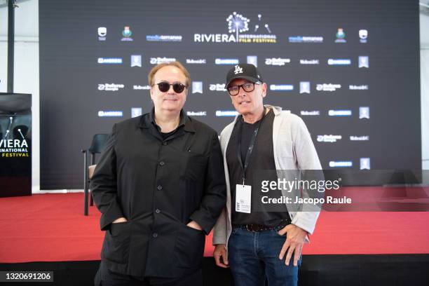 Carlo Carlei and Stefano Gallini -Durante attend Riviera Film Festival 2021 on May 29, 2021 in Sestri Levante, Italy.