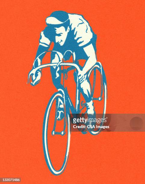 man riding bicycle - bike vintage stock illustrations