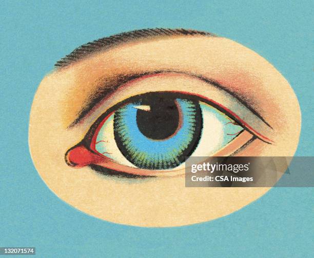 close up of eye - biomedical illustration stock illustrations