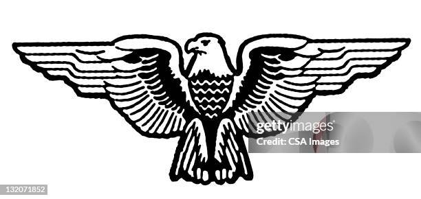 stylized eagle - spread wings stock illustrations