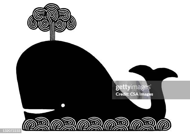 stylized whale - whale tail illustration stock illustrations