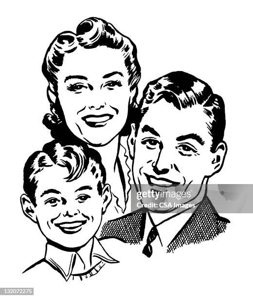 family portrait - parent stock illustrations