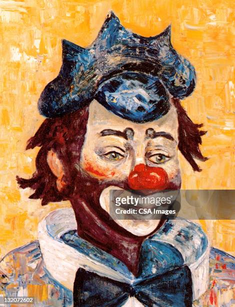 hobo clown - sad clown stock illustrations