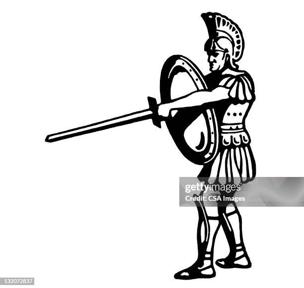 roman centurion - roman warrior stock illustrations