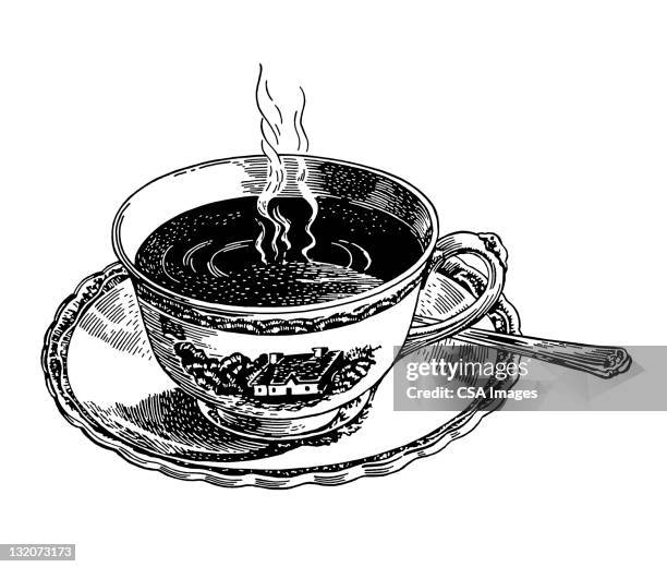 illustrations, cliparts, dessins animés et icônes de tasse de thé ou de café - vintage tea cup