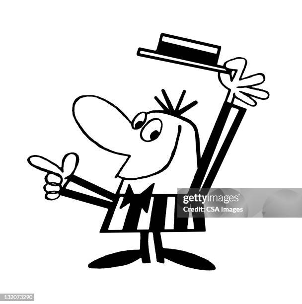 barbershop quartet man tipping hat - comedian stock illustrations