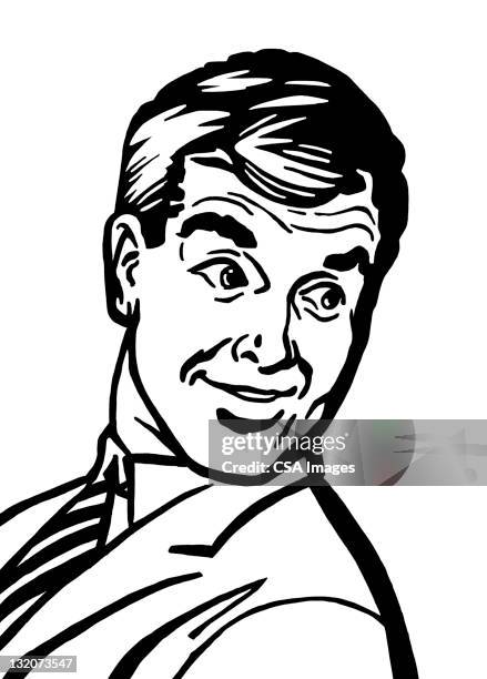 man looking over his shoulder - over the shoulder stock illustrations