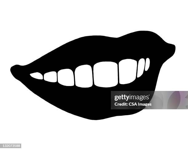 smiling mouth - enjoyment stock-grafiken, -clipart, -cartoons und -symbole