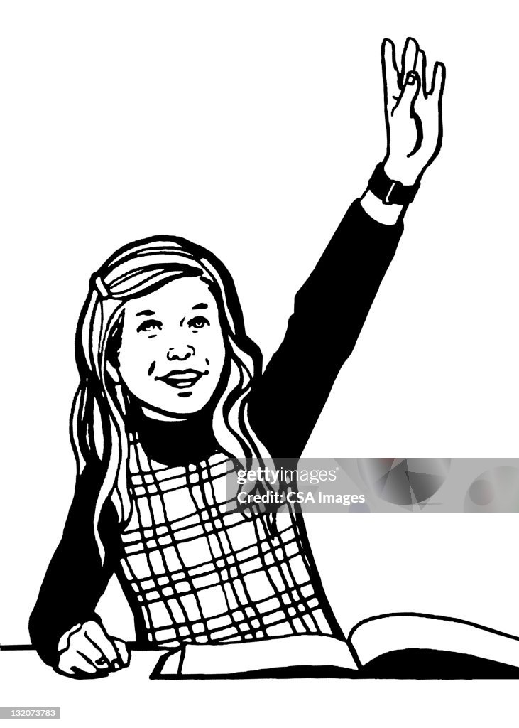 Girl Raising Her Hand