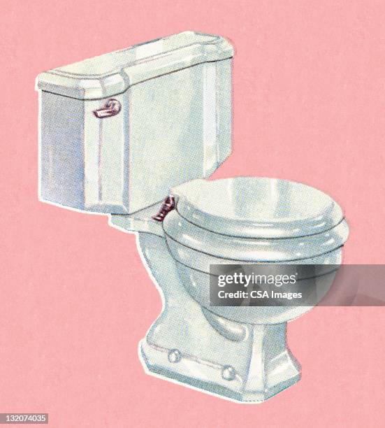 ilustraciones, imágenes clip art, dibujos animados e iconos de stock de toliet blanco sobre fondo rosa - lavabo instalación fija