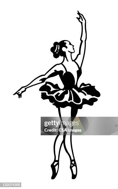 illustrations, cliparts, dessins animés et icônes de ballerine en pointe - ballerine