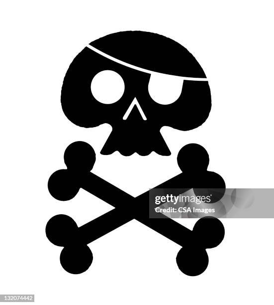 skull and crossbones - eye patch stock illustrations