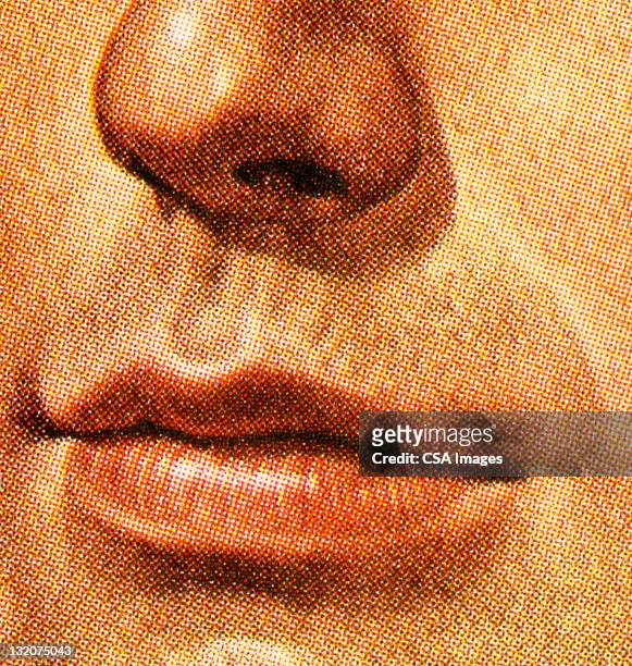 nahaufnahme des mannes, die nase und mund - close up stock-grafiken, -clipart, -cartoons und -symbole