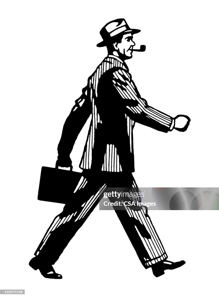 Man Walking Briskly