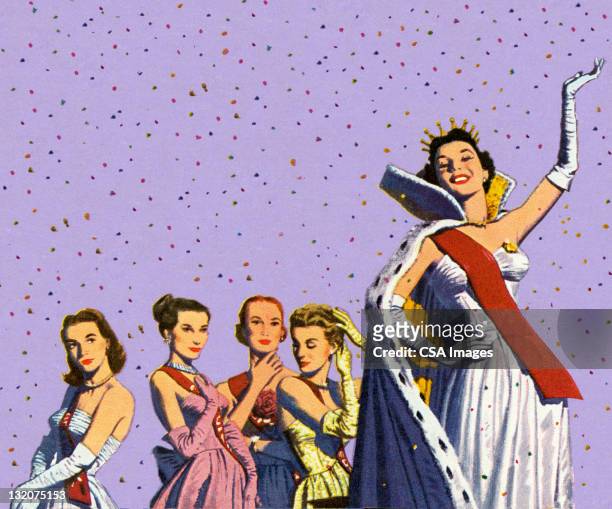 ilustrações, clipart, desenhos animados e ícones de rainha de beleza balançando - beauty queen
