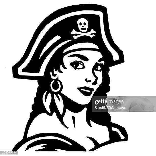 sexy female pirate - female pirate stock illustrations