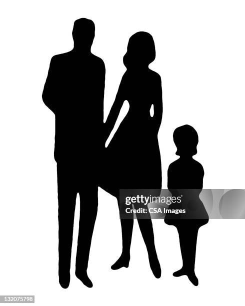 silhouette of family - family reunion stock illustrations