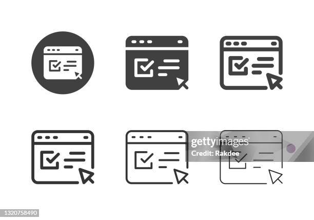 online application form icons - multi series - cursor stock illustrations
