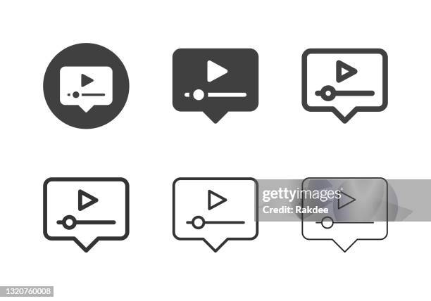 illustrazioni stock, clip art, cartoni animati e icone di tendenza di icone di messaggistica multimediale - serie multi - videoregistratore