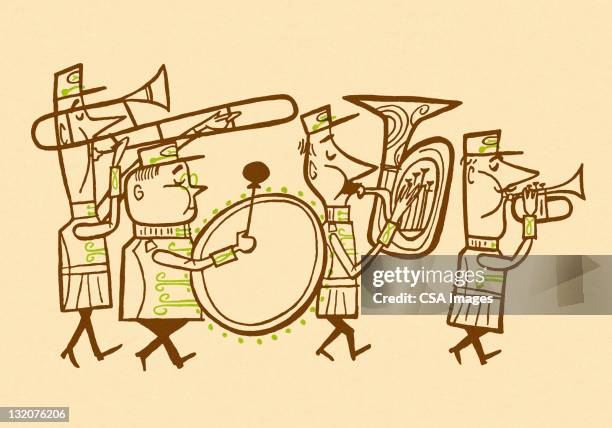 blaskapelle - tuba stock-grafiken, -clipart, -cartoons und -symbole