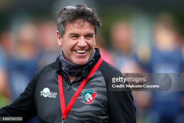 Leicester Tigers assistant coach Mike Ford looks on during the Gallagher Premiership Rugby match between Worcester Warriors and Leicester Tigers at...