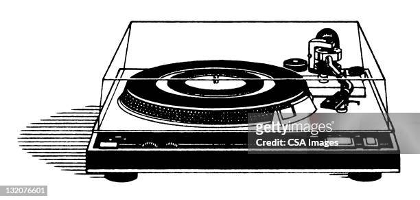 plattenspieler - vintage record player no people stock-grafiken, -clipart, -cartoons und -symbole