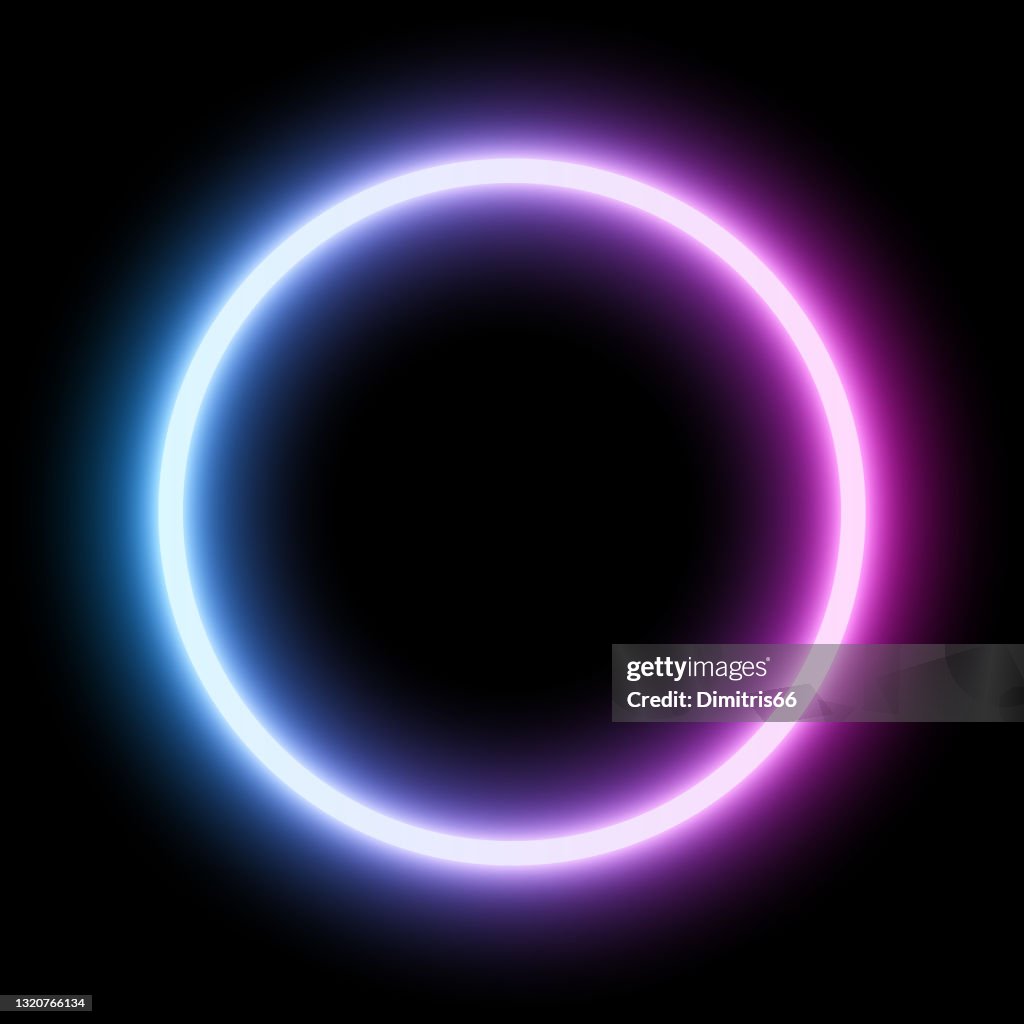 Azul - marco redondo de neón ultravioleta