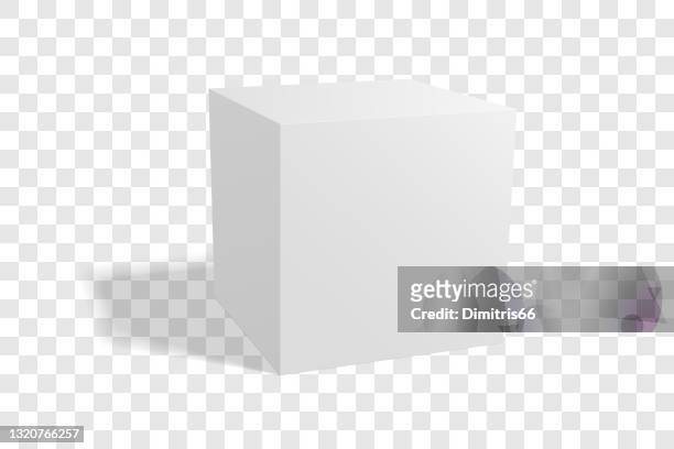 ilustraciones, imágenes clip art, dibujos animados e iconos de stock de maqueta de caja en blanco - cube shape