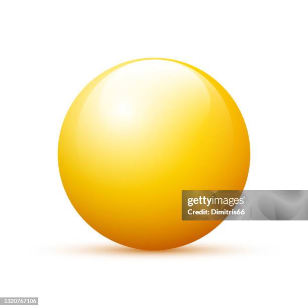 realistic glossy ball - shiny ball with shadow stock illustrations