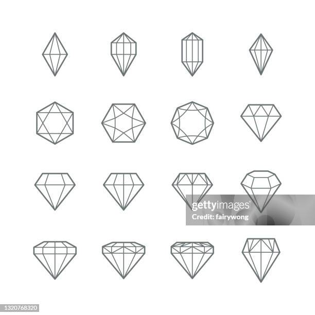 gem vector icons - ruby gemstone stock illustrations
