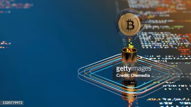 bitcoin cryptocurrency concept - blockchain crypto stock pictures, royalty-free photos & images