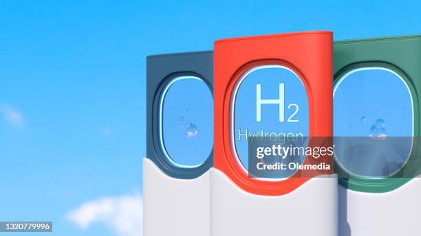 h2 hydrogen station - group h imagens e fotografias de stock