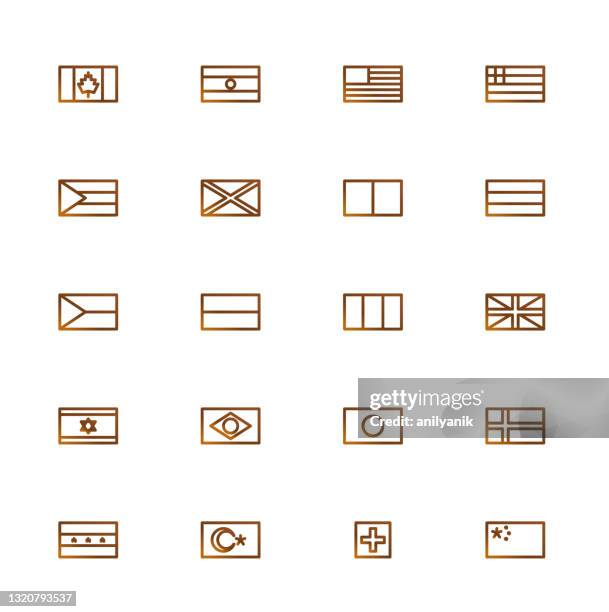 stockillustraties, clipart, cartoons en iconen met minimale lijnvlaggen - english flag