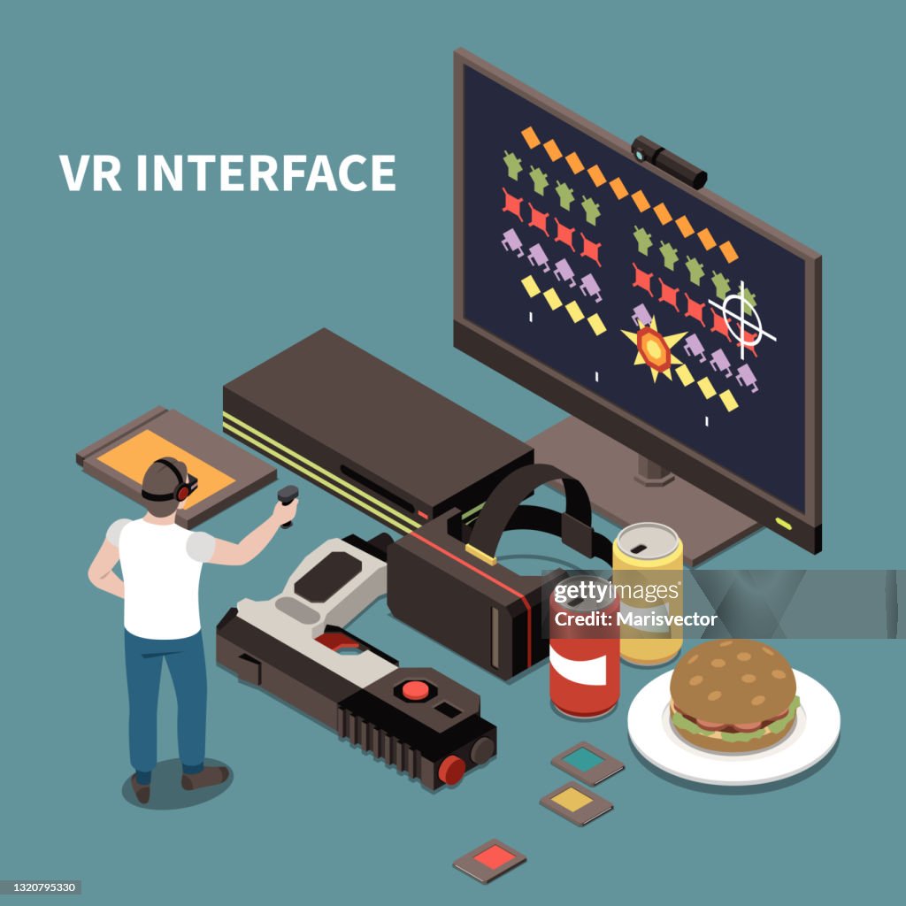 Vr Interface Isometric Poster High-Res Vector Graphic - Getty Images