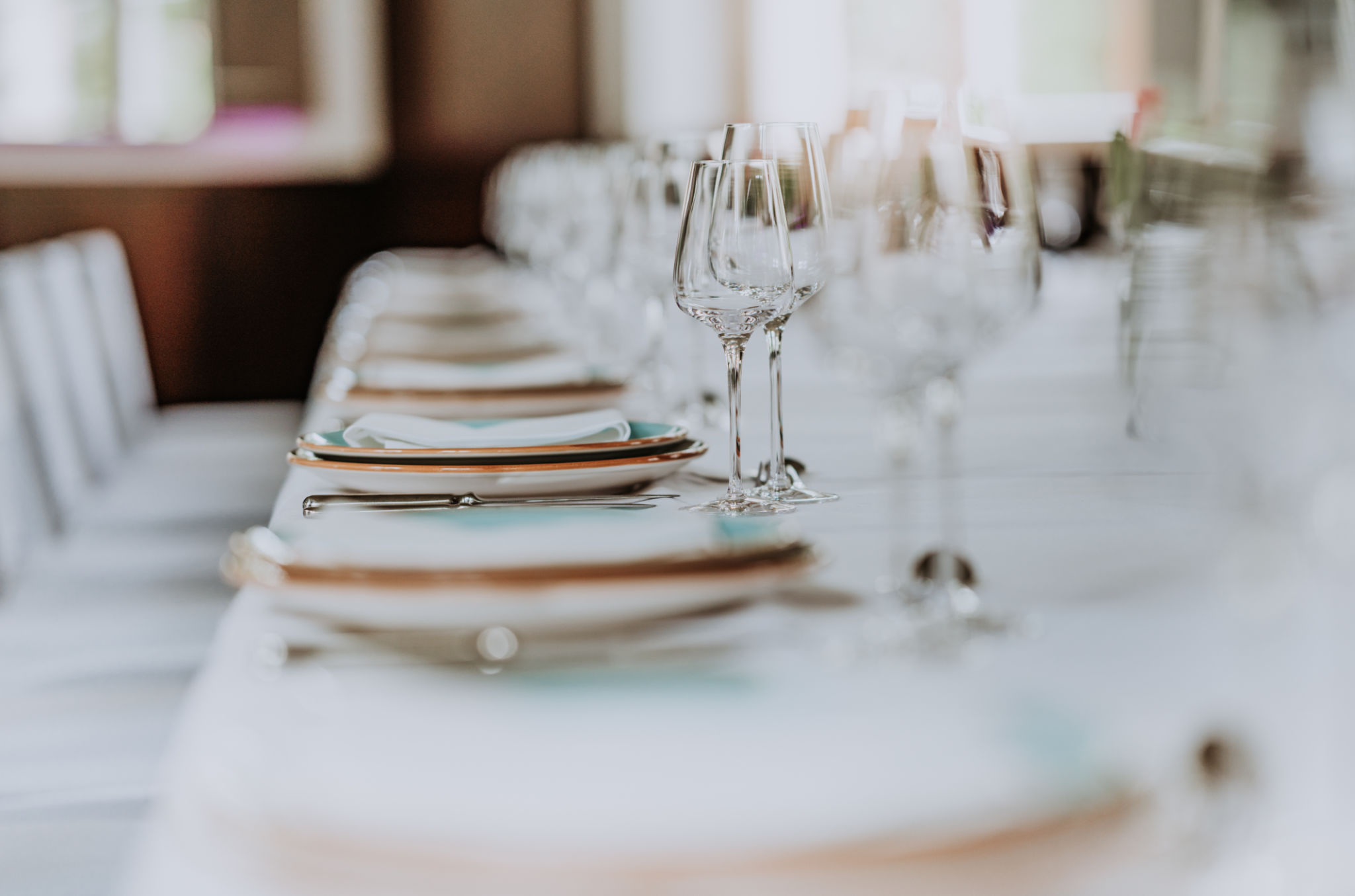 banquet table setup